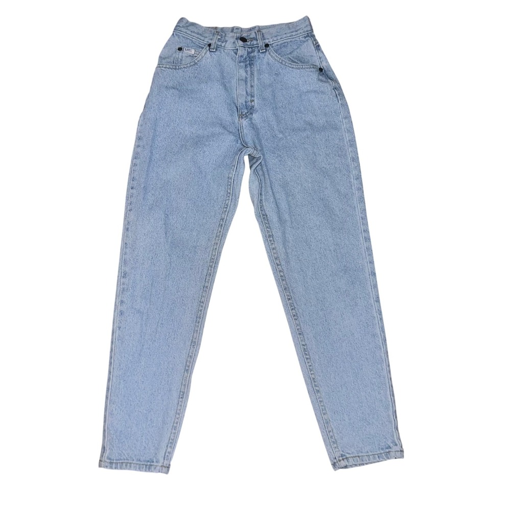 Vintage 90s Lee High Waisted Mom Jeans Denim Light Wash Women's 4P Made in USA